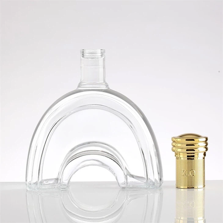 Vaulted Liquor Brandy Glass Bottle
