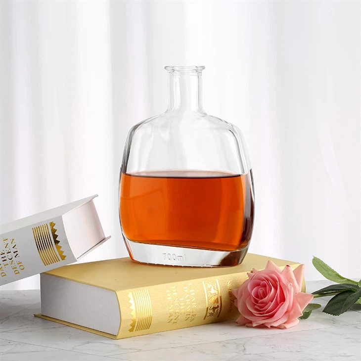 Rectangular Glass Bottle 700ml With Black Cap