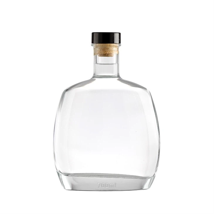 Rectangular Glass Bottle 700ml With Black Cap