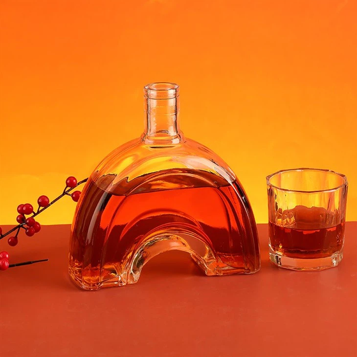 Vaulted Liquor Brandy Glass Bottle